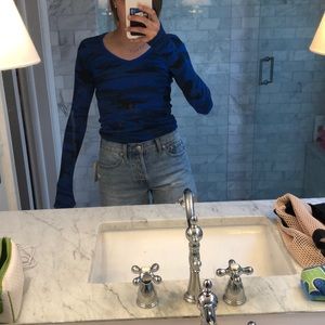 blue and black camo long sleeve